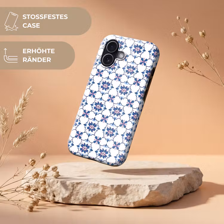Modern - Patroon - Blauw - Roze Toughcase MagSafe Apple iPhone 17 klein 1017 -USP_RandenV_DE