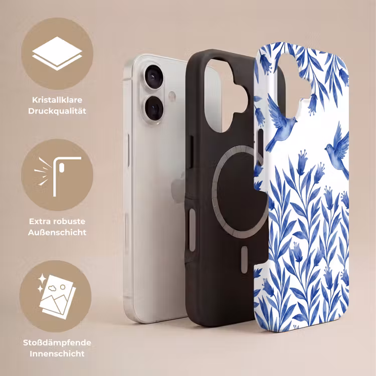 Modern - Vogels - Delfts - Blauw Toughcase MagSafe Apple iPhone 17 klein -USP_Lagen_DE