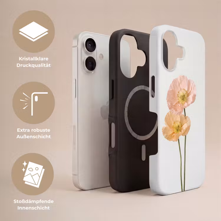 Papavers - Botanisch - Roze Toughcase MagSafe Apple iPhone 17 klein -USP_Lagen_DE