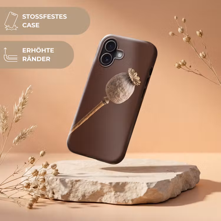 Papaverbol - Droogbloem - Bruin - Minimalistisch Toughcase MagSafe Apple iPhone 17 klein -USP_RandenV_DE