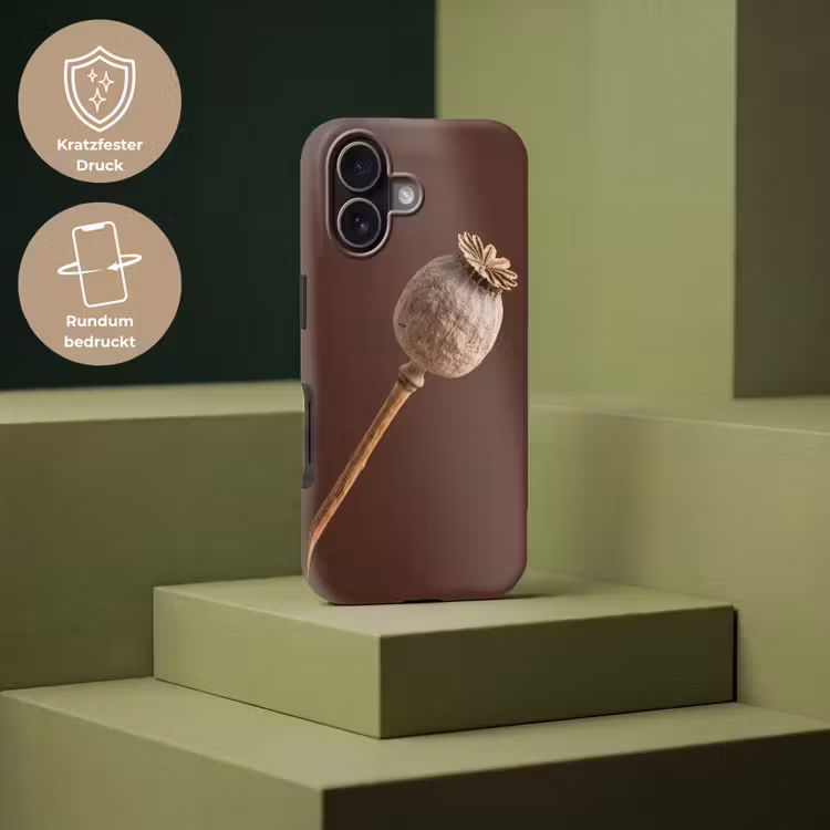 Papaverbol - Droogbloem - Bruin - Minimalistisch Toughcase MagSafe Apple iPhone 17 klein -USP_PrintM_DE