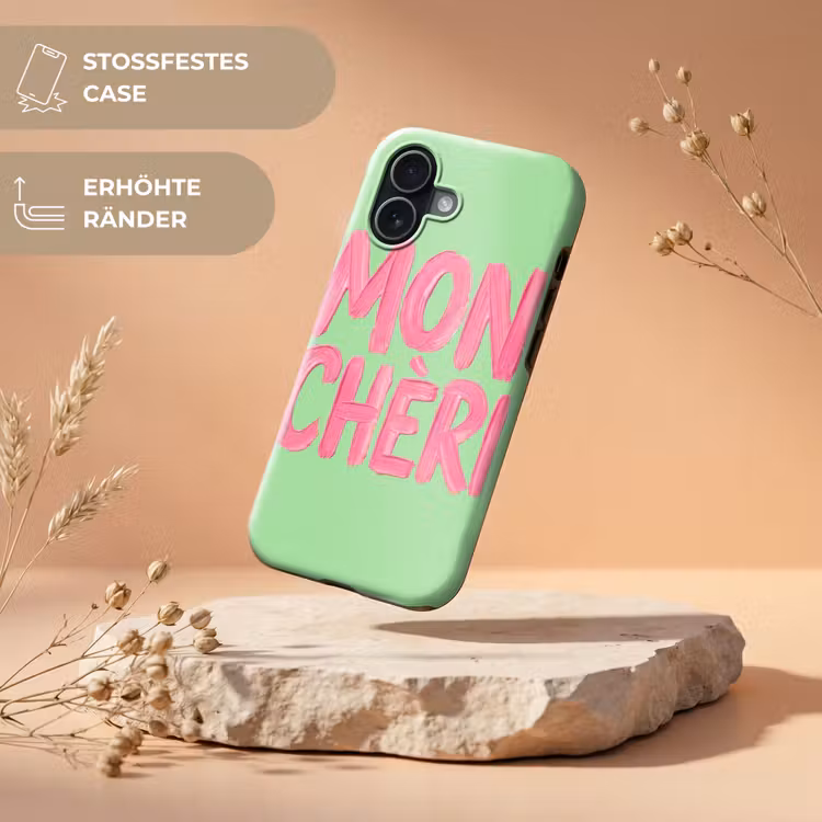 Mon cheri - Groen - Roze Toughcase MagSafe Apple iPhone 17 klein -USP_RandenV_DE