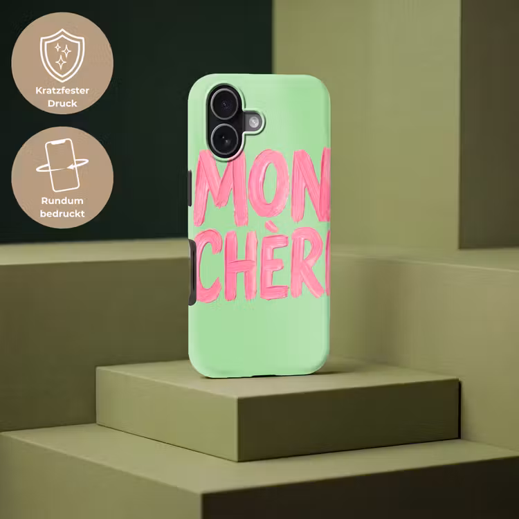 Mon cheri - Groen - Roze Toughcase MagSafe Apple iPhone 17 klein -USP_PrintM_DE