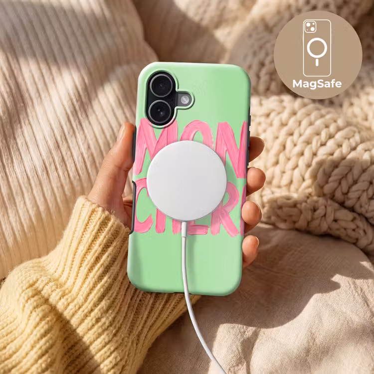 Mon cheri - Groen - Roze Toughcase MagSafe Apple iPhone 17 klein -USP_MagsafeV