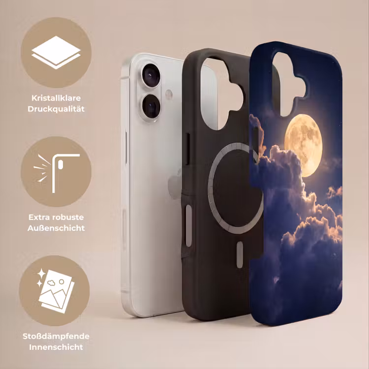 Maan - Wolken - Nacht - Oranje Toughcase MagSafe Apple iPhone 17 klein -USP_Lagen_DE