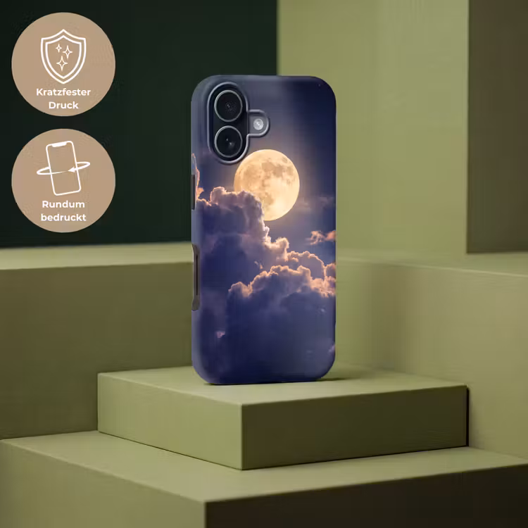 Maan - Wolken - Nacht - Oranje Toughcase MagSafe Apple iPhone 17 klein -USP_PrintM_DE