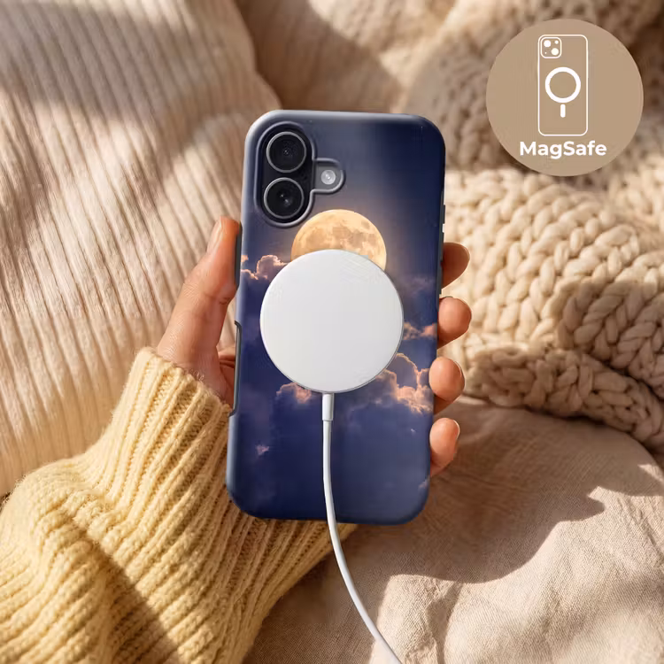Maan - Wolken - Nacht - Oranje Toughcase MagSafe Apple iPhone 17 klein -USP_MagsafeV