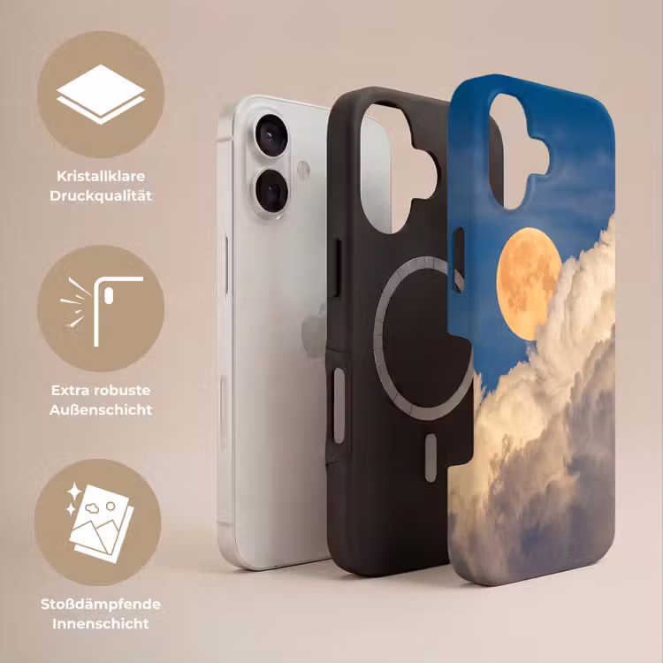 Maan - Wolken - Natuur - Oranje Toughcase MagSafe Apple iPhone 17 klein -USP_Lagen_DE