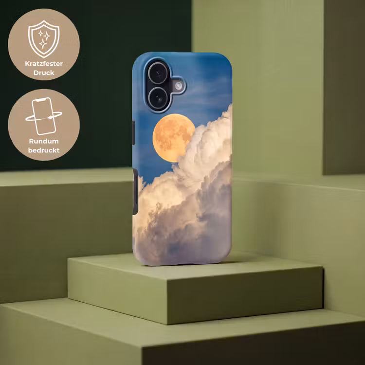 Maan - Wolken - Natuur - Oranje Toughcase MagSafe Apple iPhone 17 klein -USP_PrintM_DE