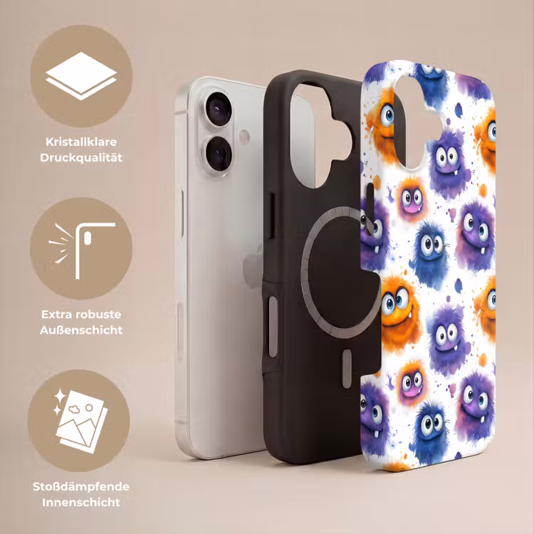 Monstertjes - Aquarel - Kleurrijk Toughcase MagSafe Apple iPhone 17 klein 1017 -USP_Lagen_DE