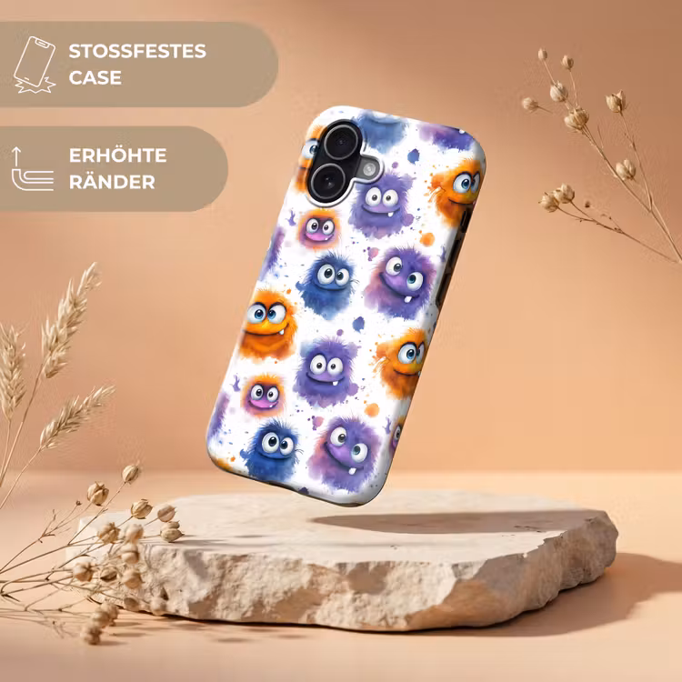 Monstertjes - Aquarel - Kleurrijk Toughcase MagSafe Apple iPhone 17 klein 1017 -USP_RandenV_DE