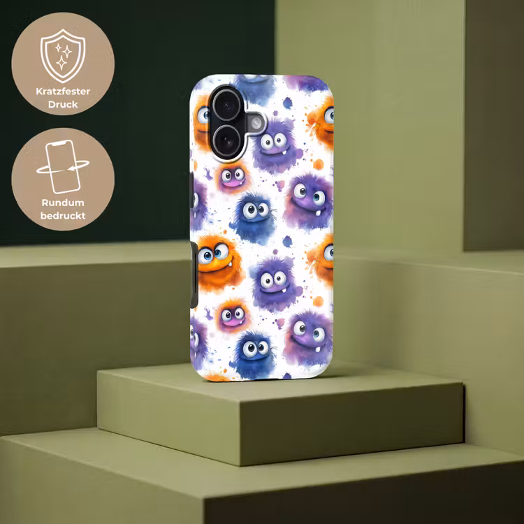 Monstertjes - Aquarel - Kleurrijk Toughcase MagSafe Apple iPhone 17 klein 1017 -USP_PrintM_DE
