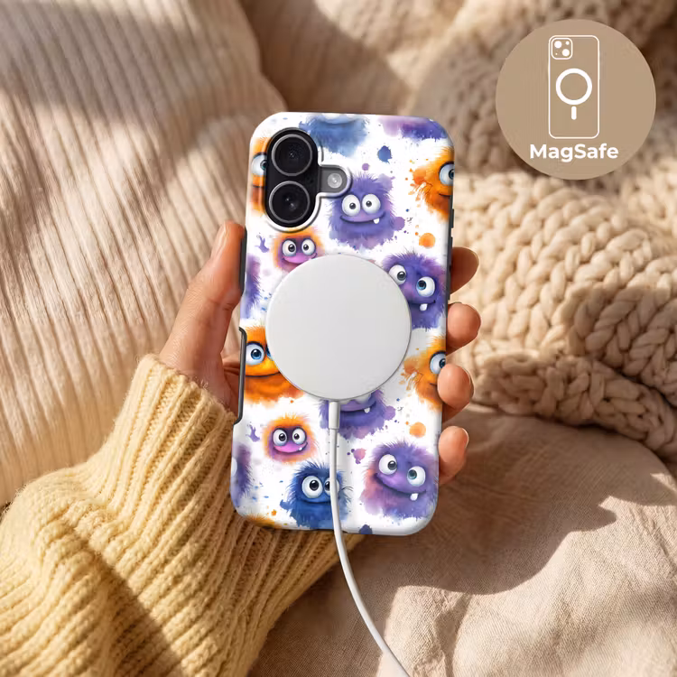 Monstertjes - Aquarel - Kleurrijk Toughcase MagSafe Apple iPhone 17 klein 1017 -USP_MagsafeV