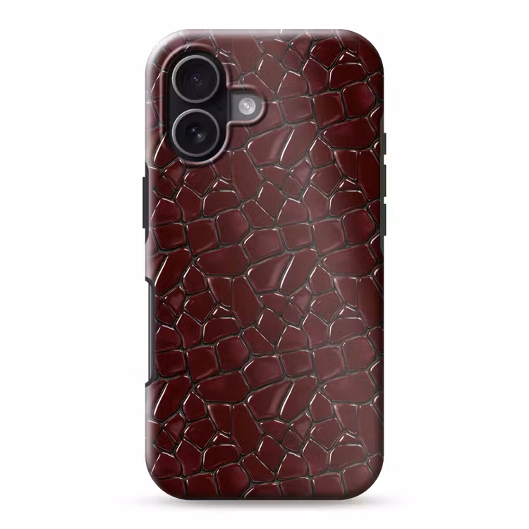 Mozaïek - Tegel - Bordeauxrood Toughcase MagSafe Apple iPhone 17 klein 1017 -3d