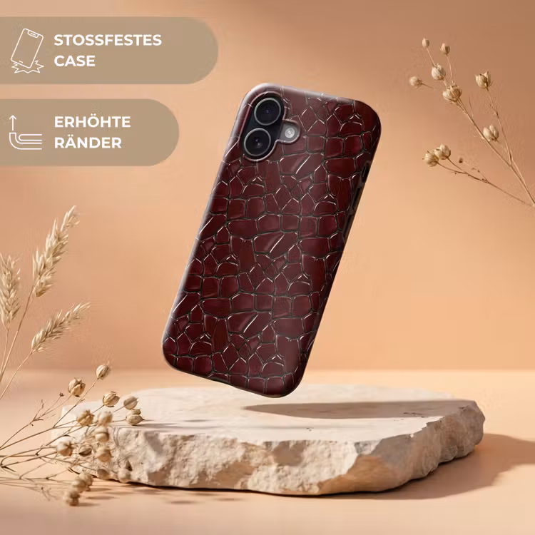 Mozaïek - Tegel - Bordeauxrood Toughcase MagSafe Apple iPhone 17 klein 1017 -USP_RandenV_DE