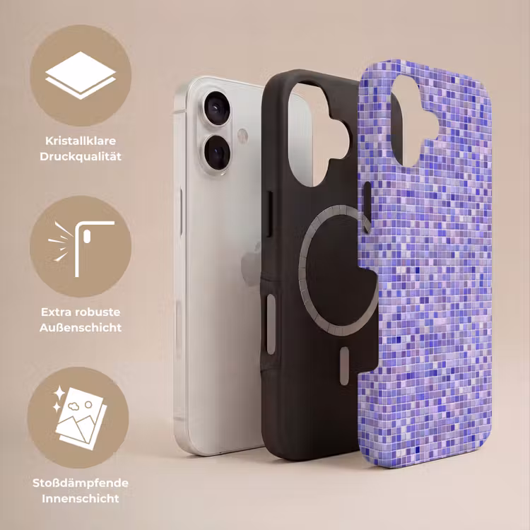 Mozaïek - Tegels - Lila - Amethist Toughcase MagSafe Apple iPhone 17 klein 1017 -USP_Lagen_DE