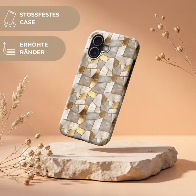 Mozaïek - Marmer - Goud Toughcase MagSafe Apple iPhone 17 klein 1017 -USP_RandenV_DE