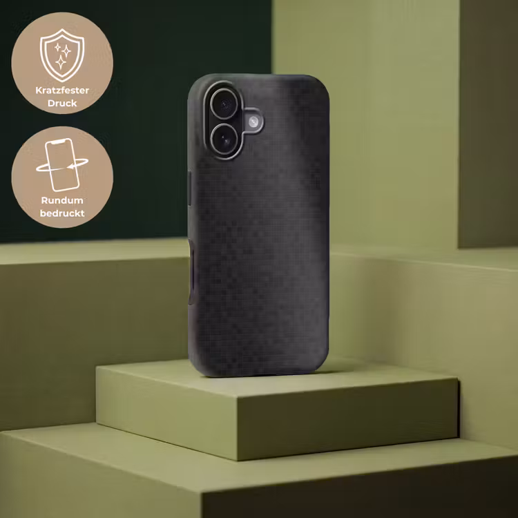 Mozaïek - Patroon - Antraciet - Zwart Toughcase MagSafe Apple iPhone 17 klein 1017 -USP_PrintM_DE