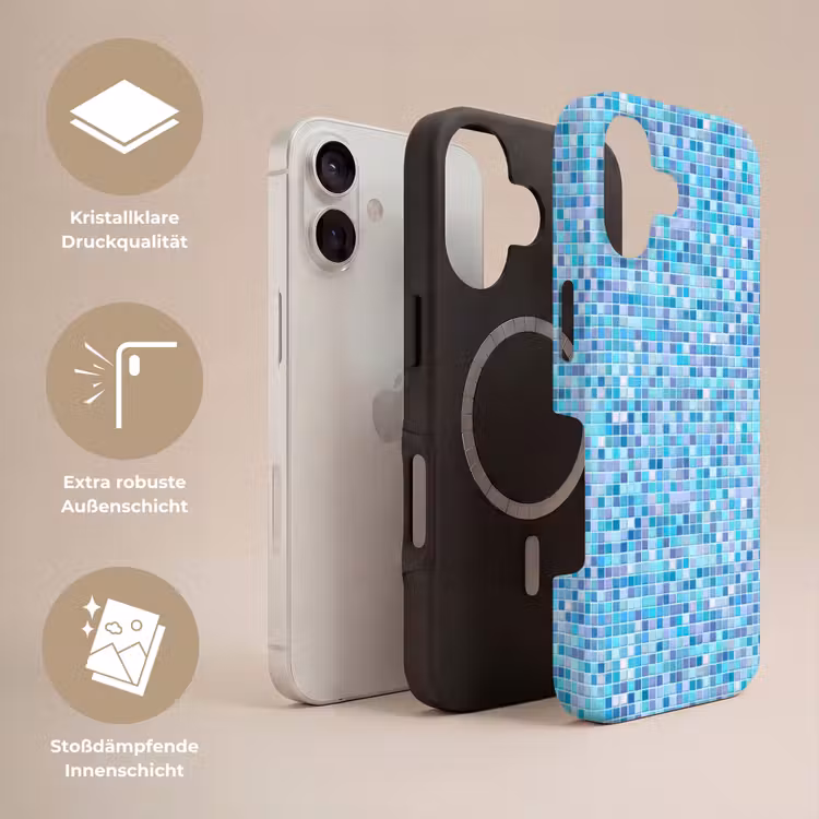 Mozaïek - Patroon - Turquoise Toughcase MagSafe Apple iPhone 17 klein 1017 -USP_Lagen_DE