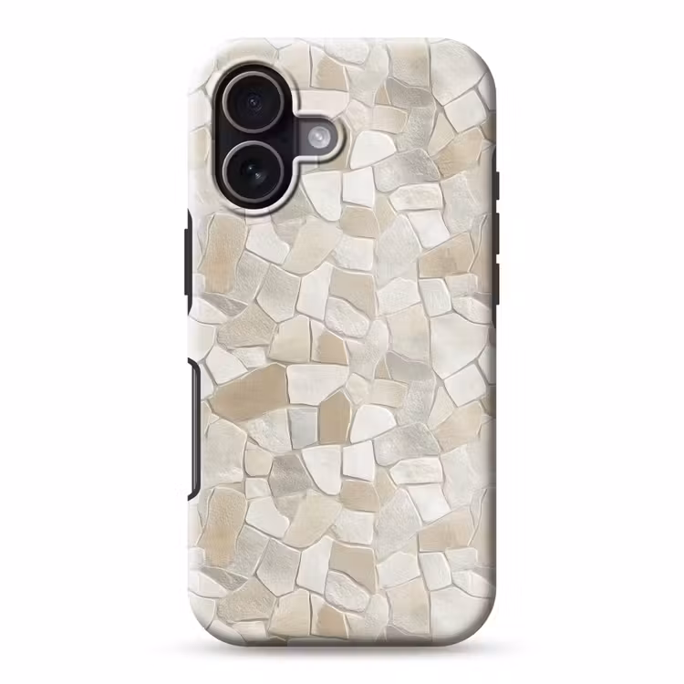 Mozaïek - Stenen - Beige Toughcase MagSafe Apple iPhone 17 klein 1017 -3d