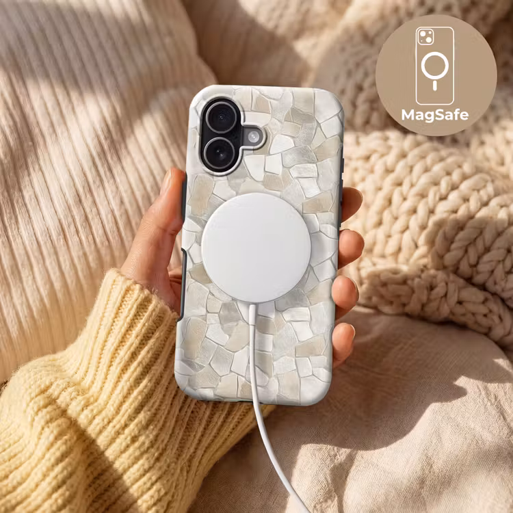 Mozaïek - Stenen - Beige Toughcase MagSafe Apple iPhone 17 klein 1017 -USP_MagsafeV