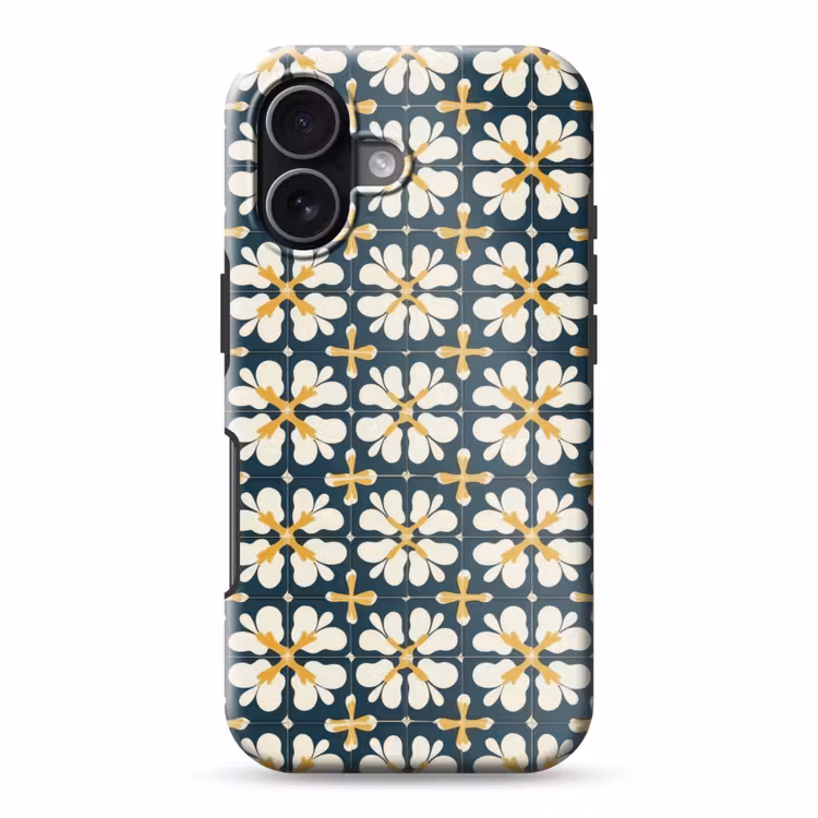 Motief - Tegel - Okergeel Toughcase MagSafe Apple iPhone 17 klein 1017 -3d