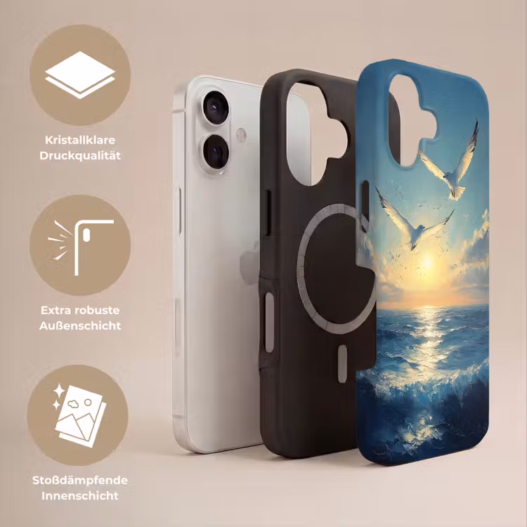 Meeuwen - Zee - Wolken -Blauw Toughcase MagSafe Apple iPhone 17 klein -USP_Lagen_DE