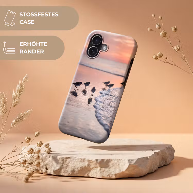 Meeuwen - Strand - Zee - Roze Toughcase MagSafe Apple iPhone 17 klein -USP_RandenV_DE