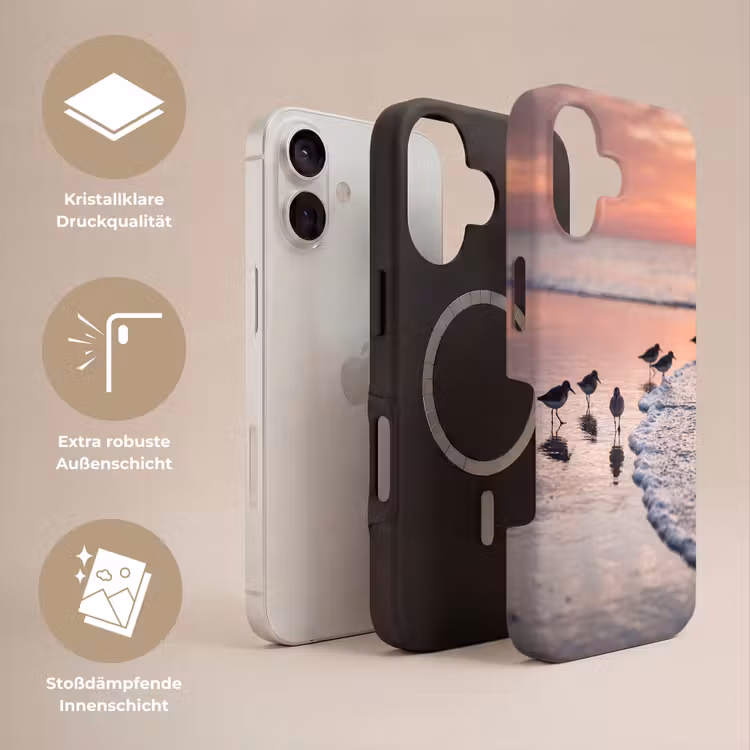 Meeuwen - Strand - Zee - Roze Toughcase MagSafe Apple iPhone 17 klein -USP_Lagen_DE