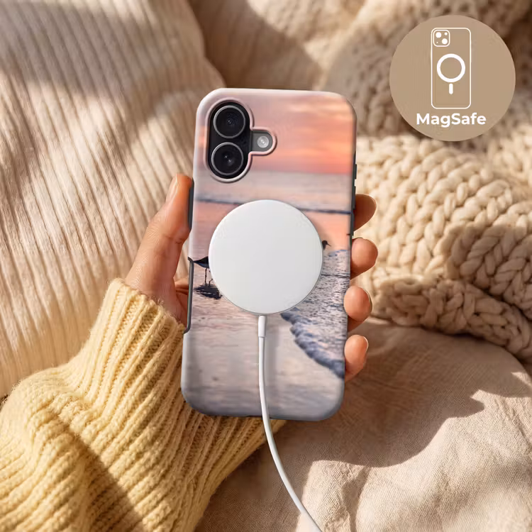 Meeuwen - Strand - Zee - Roze Toughcase MagSafe Apple iPhone 17 klein -USP_MagsafeV