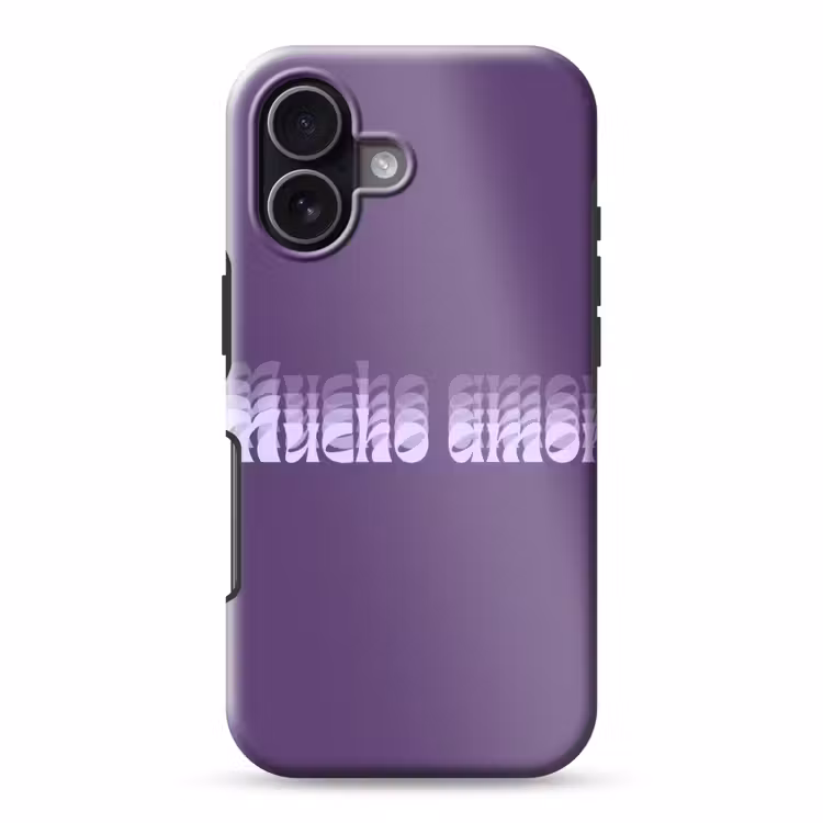 Mucho amor - Paars - Grafisch Toughcase MagSafe Apple iPhone 17 klein -3d