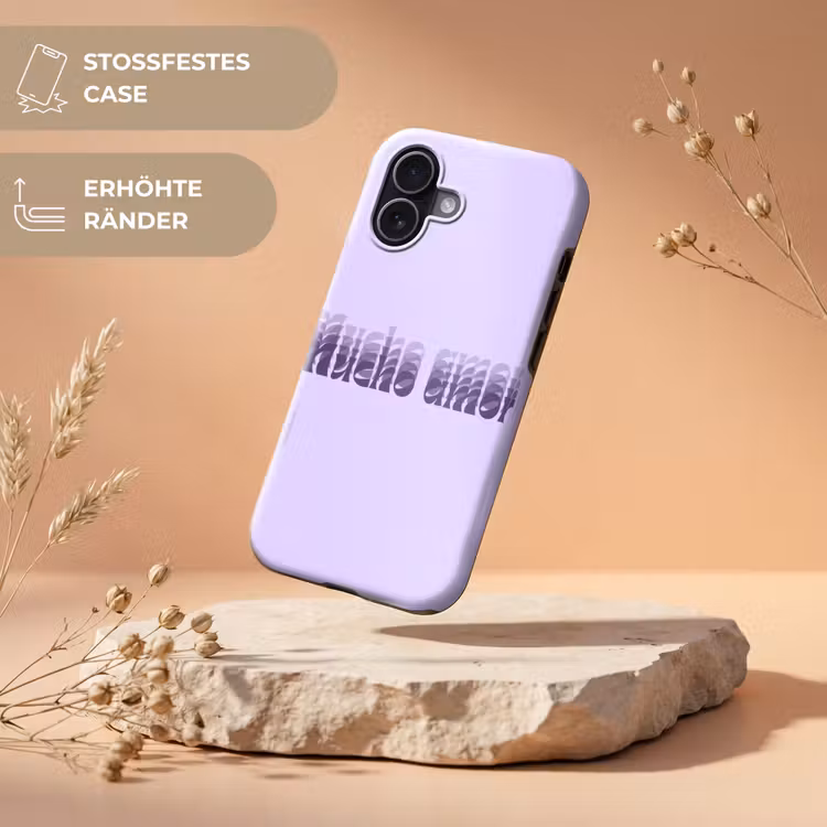 Mucho amor - Paars - Gelaagde letters Toughcase MagSafe Apple iPhone 17 klein -USP_RandenV_DE