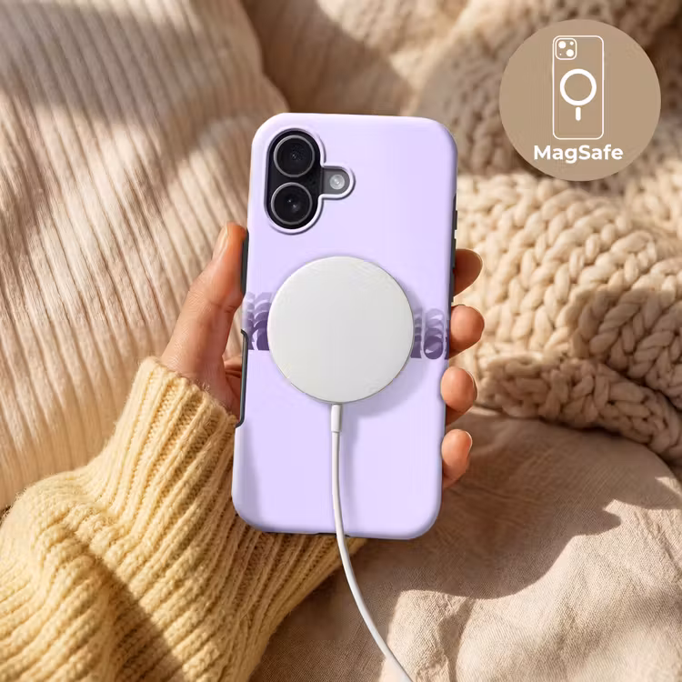 Mucho amor - Paars - Gelaagde letters Toughcase MagSafe Apple iPhone 17 klein -USP_MagsafeV