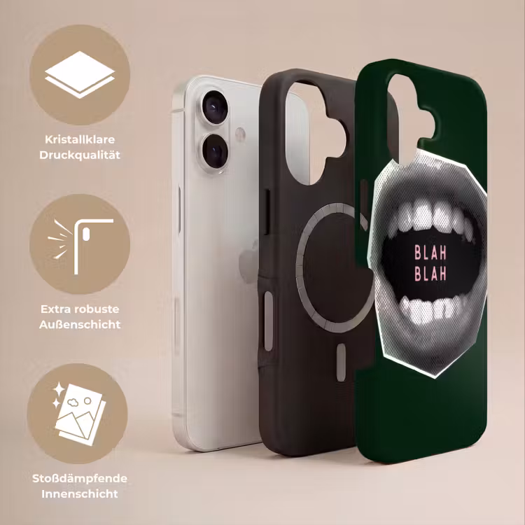 Mond - Groen - Illustratie - BLAH BLAH Toughcase MagSafe Apple iPhone 17 klein -USP_Lagen_DE
