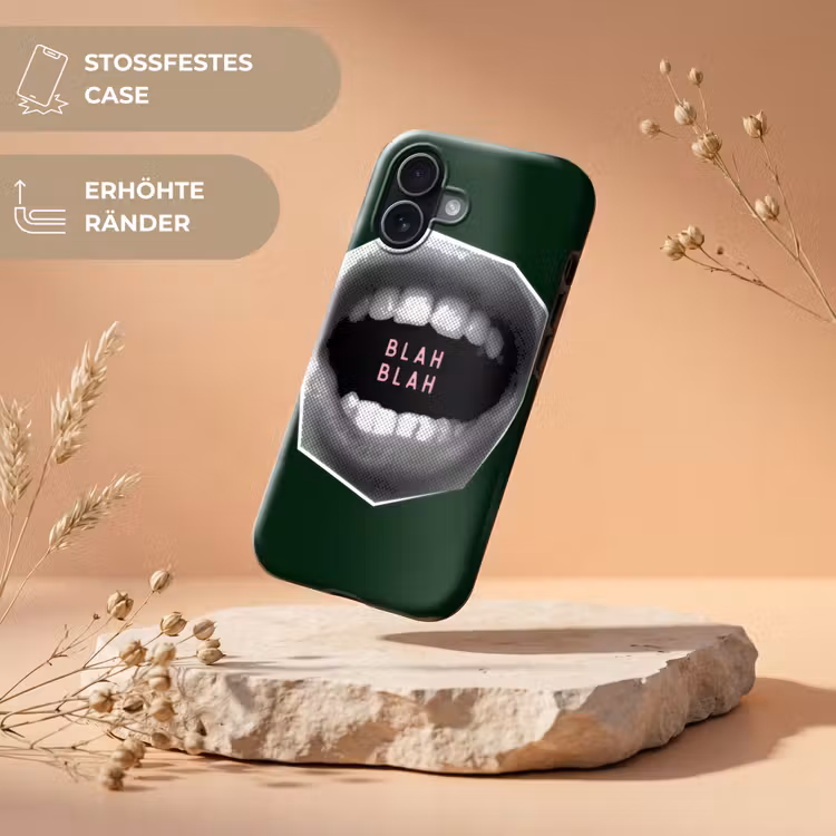 Mond - Groen - Illustratie - BLAH BLAH Toughcase MagSafe Apple iPhone 17 klein -USP_RandenV_DE