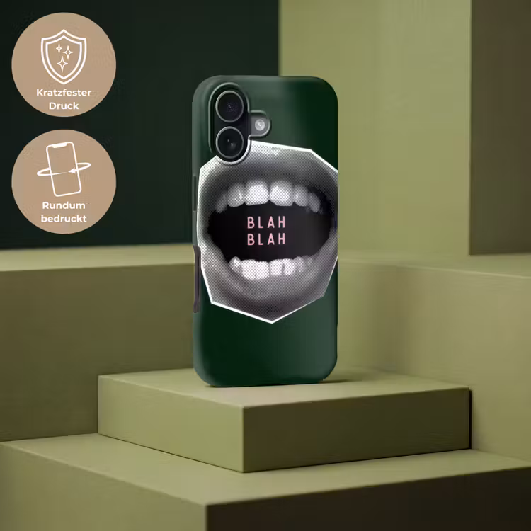 Mond - Groen - Illustratie - BLAH BLAH Toughcase MagSafe Apple iPhone 17 klein -USP_PrintM_DE