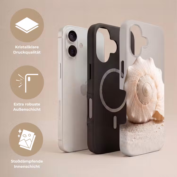 Schelp - Detail - Beige Toughcase MagSafe Apple iPhone 17 klein -USP_Lagen_DE