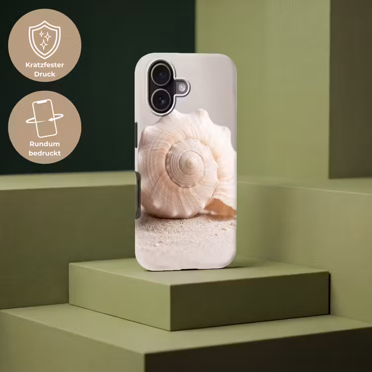 Schelp - Detail - Beige Toughcase MagSafe Apple iPhone 17 klein -USP_PrintM_DE
