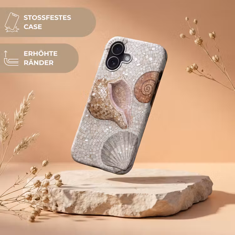 Schelp - Mozaïek - Zee - Beige - Modern Toughcase MagSafe Apple iPhone 17 klein -USP_RandenV_DE