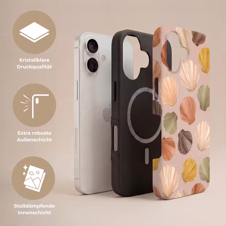 Schelp - Patroon - Zee - Aquarel - Aardetinten Toughcase MagSafe Apple iPhone 17 klein -USP_Lagen_DE