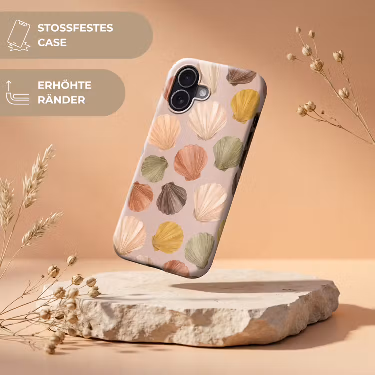 Schelp - Patroon - Zee - Aquarel - Aardetinten Toughcase MagSafe Apple iPhone 17 klein -USP_RandenV_DE