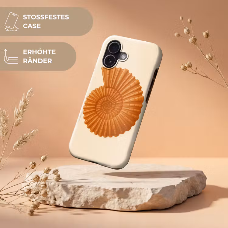 Schelp - Oranje - Ribbels Toughcase MagSafe Apple iPhone 17 klein -USP_RandenV_DE