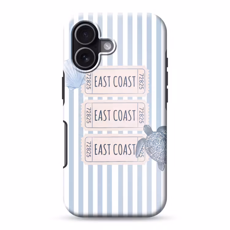 Schelp - Oceaan - Kust - Blauw - Illustratie Toughcase MagSafe Apple iPhone 17 klein -3d