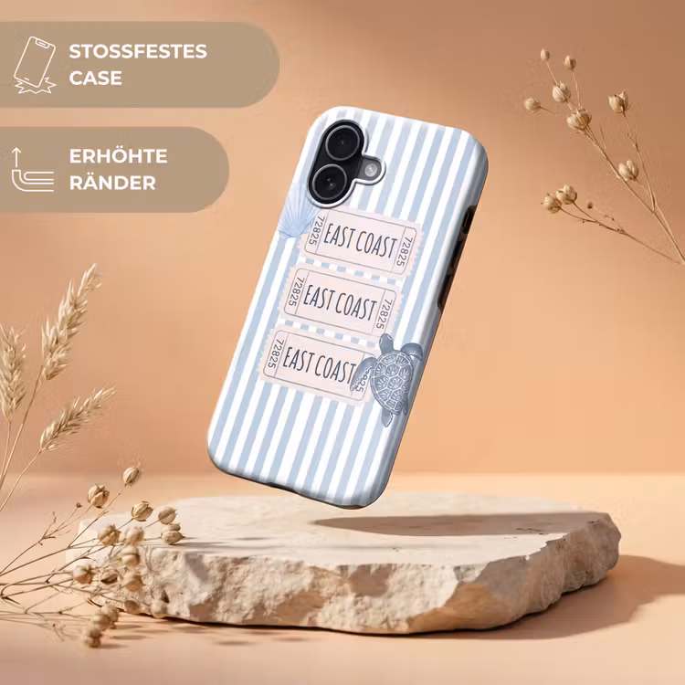 Schelp - Oceaan - Kust - Blauw - Illustratie Toughcase MagSafe Apple iPhone 17 klein -USP_RandenV_DE