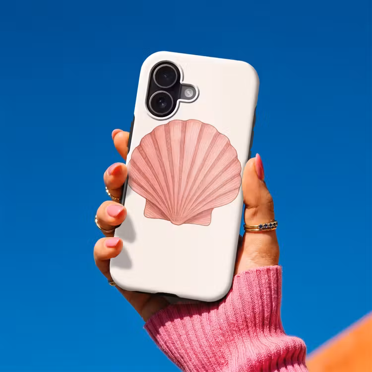 Schelp - Roze - Ribbels Toughcase MagSafe Apple iPhone 17 klein -Sfeer1V