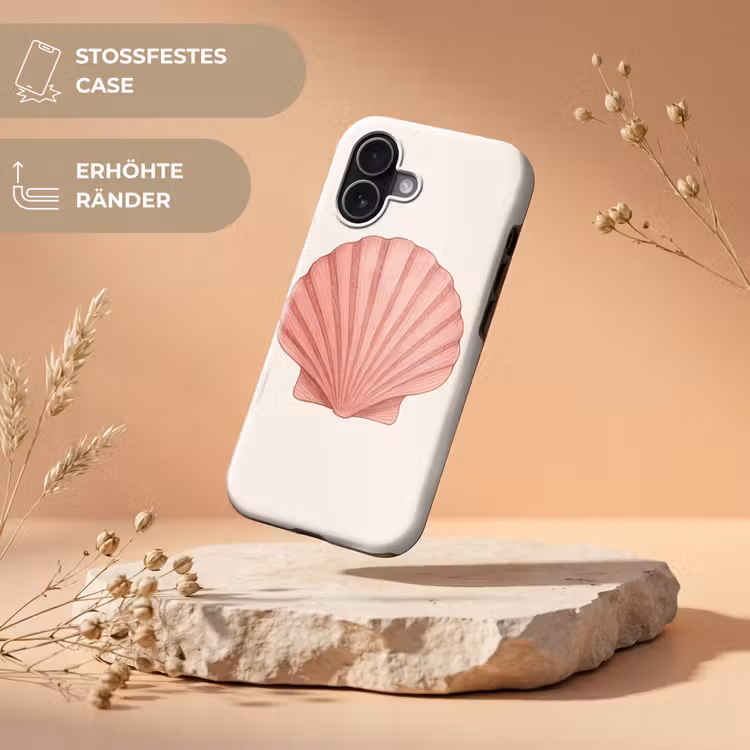 Schelp - Roze - Ribbels Toughcase MagSafe Apple iPhone 17 klein -USP_RandenV_DE