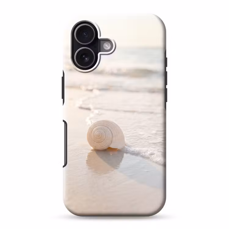 Zeeschelp - Strand - Zee - Natuur - Beige Toughcase MagSafe Apple iPhone 17 klein -3d