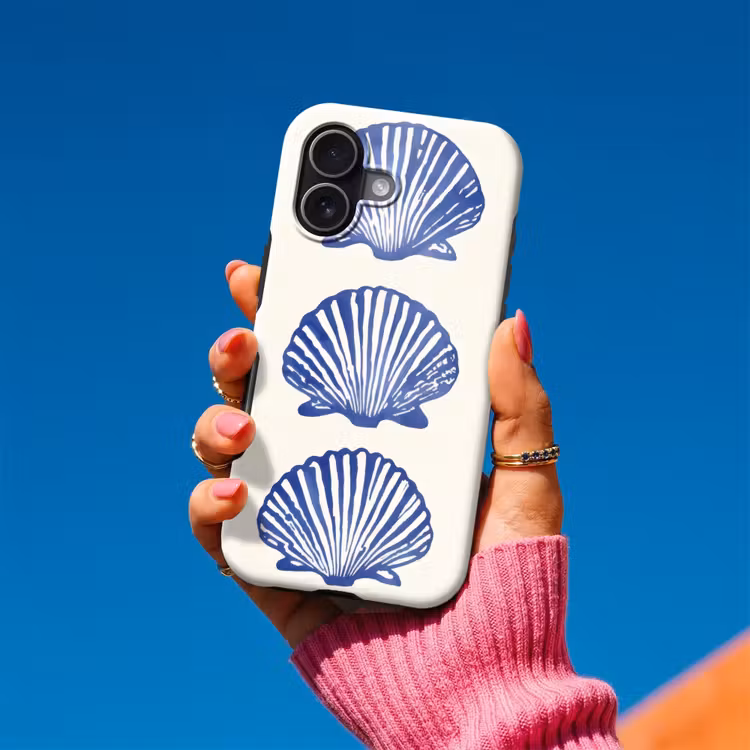 Schelpen - Blauw - Patroon Toughcase MagSafe Apple iPhone 17 klein -Sfeer1V