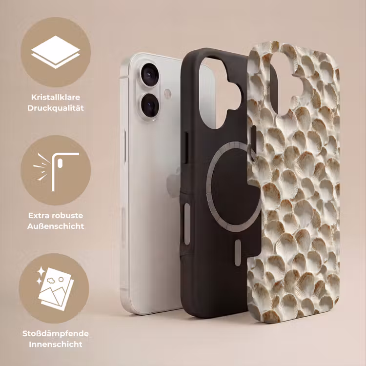 Schelpen - Waaiervorm - Wit Toughcase MagSafe Apple iPhone 17 klein 1017 -USP_Lagen_DE