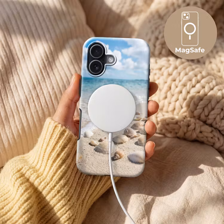Schelpen - Strand - Natuur - Beige Toughcase MagSafe Apple iPhone 17 klein -USP_MagsafeV